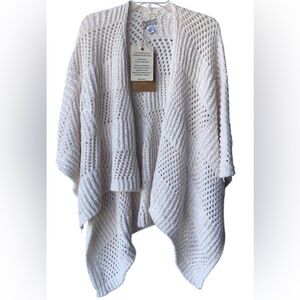 Demdaco N.W.T. Chenille Cream Soft Texture Kimono Shawl Sweater One Size Fit All